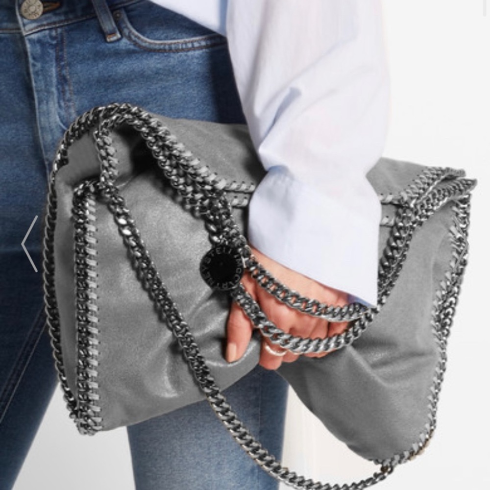 NWT Stella McCartney Gray Suede Bag Medium - Picture 2 of 8